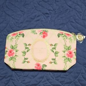 Estee Lauder Pink and Green Floral Cosmetic Bag Pouch Limited Edition New